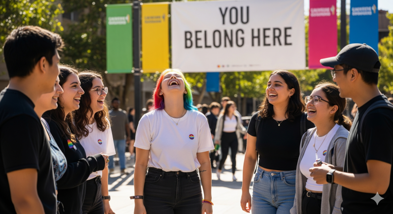 LGBTQ+ students at university event